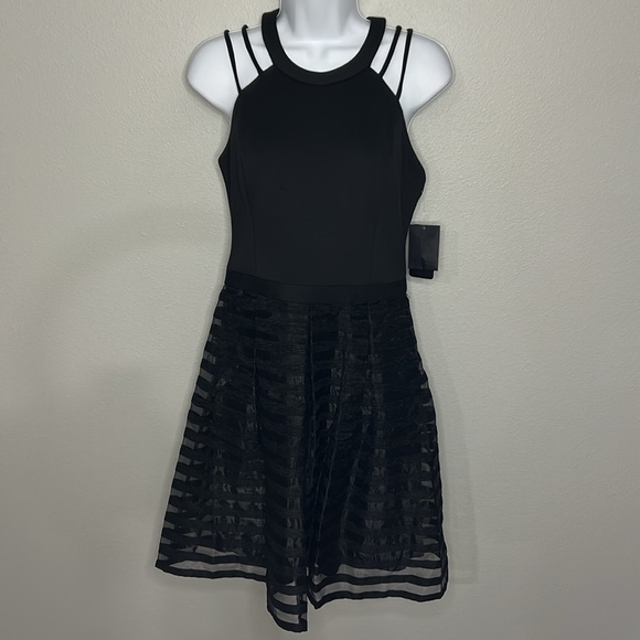 NWT Guess Strappy Cocktail MIDI Dress Black Size 8 - Picture 3 of 10